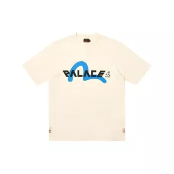 Palace X Evisu SS24 Повседневная футболка с логотипом Топы унисекс Молочно-белый 2ESPAM4TS1153XXCTWHTO XXL