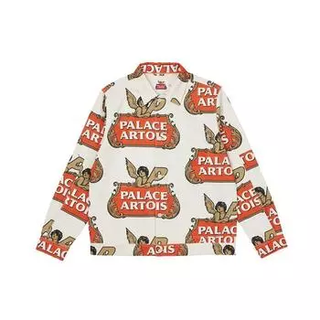 Palace X Stella Artois Co-Branded Full-Print Logo Jacket Unisex Outerwear White PAL-SS21-7 XL