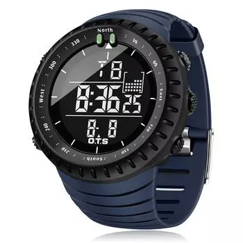 PALADA Digital Sports Watch Водонепроницаемые тактические часы со светодиодной подсветкой для повседневного ношения в темное время суток, синие, для спорта, работы, жизни. темно-синий
