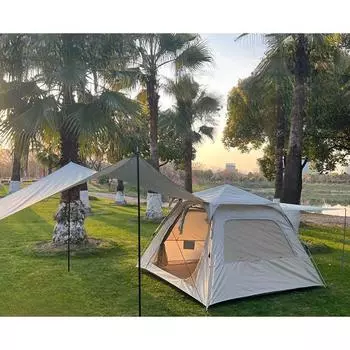Палатка 2-в-1 для кемпинга на открытом воздухе, для кемпинга, для кемпинга, автоматическая, быстро открывающаяся, портативная, складная, полный комплект, защита от дождевой воды 210*210*145CM