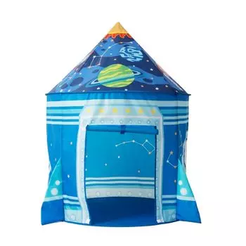 Палатка BeneBomo для детей, палатка-ракета, детская палатка, палатка-домик, палатка-космический корабль, складной бассейн с шариками, для дома и улицы, игрушка-ракета с сумкой для переноски, детская игровая синий