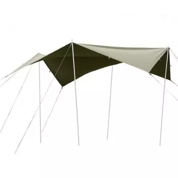 Палатка BUNDOK Square Tarp TC только 290x290 см BDK-133KA хаки