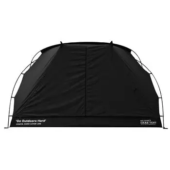 Палатка CAMVIL Crab Tent 4P, купольная палатка для 4 человек, хлопковая палатка, открытая на все 4 сезона, простая в установке, передняя и задняя комнаты, световой люк, цвет черный, хаки