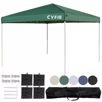 Палатка CYFIE брезентовая 3 м 3 высоты с регулируемым солнцезащитным козырьком, УФ-обработкой, теплоизоляцией, водоотталкивающей стальной рамой, простой в сборке и портативный кейс для хранения