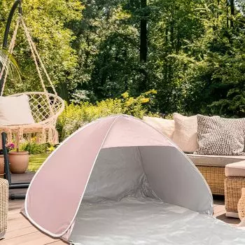 палатка для 2 человек защита от УФ-излучения от жары легкая сумка для хранения воды вишневый цвет пикник пляж УФ с колышками и т. д. Andsee One-touch pop-up people, сверхлегкая,