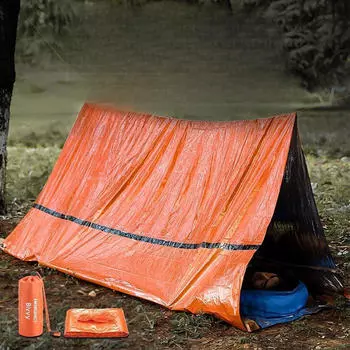 Палатка для экстренных случаев на открытом воздухе, компактное укрытие, водонепроницаемое, устойчивое к погодным условиям, для кемпинга, накидка для пляжа