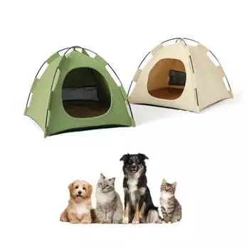 Палатка для домашних животных, крытая и уличная кровать для собак и кошек, складная палатка для щенков, собак, кошек, конический дом, гнездо для домашних животных, водонепроницаемая палатка для кемпинга, палатка для домашних животных M:40*40*37cm белый