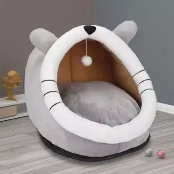 Палатка для домашних животных-пещера-кровать для кошек, маленьких собак, самосогревающаяся палатка-кровать для кошек, хижина для кошек, удобная кровать для сна для домашних животных 33x33x30cm