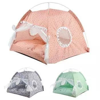 Палатка для домашних животных, съемное гнездо для домашних животных, кровать для кошек, товары для домашних животных S розовый