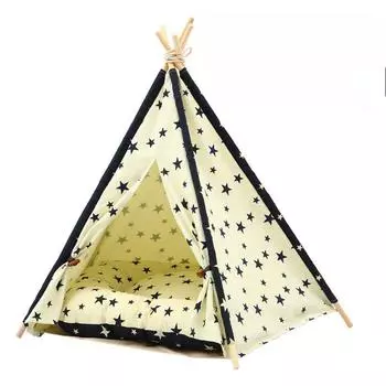 Палатка для домашних животных Teddy VIP для маленьких и средних собак, домик для кошек, тканевый деревянный домик для домашних животных S (40 40 50cm)