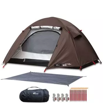 Палатка для кемпинга FIELDOOR с навесом для мух, купол для кемпинга Field Camp Dome 100, напольный тент с веревкой для колышков, сумка для переноски на 1 человека, одноместная, подвесная, защита от ультрафиолета, вода