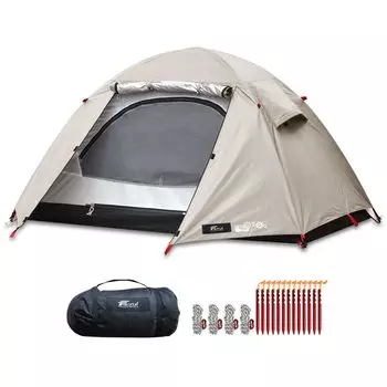 Палатка для кемпинга FIELDOOR с тентовым покрытием Field Camp Dome 100 включает в себя сумку для переноски на веревке для 1 человека, одноместная, подвесная, защита от ультрафиолета, водонепроницаемая