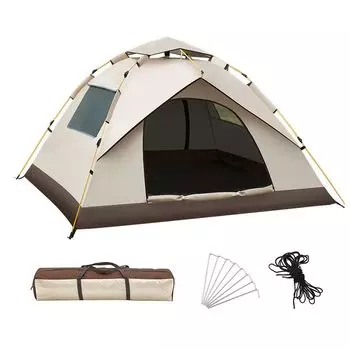 Палатка для кемпинга на открытом воздухе, двухслойная палатка для легкой установки, защита от ультрафиолетового излучения, для улицы, для 3–4 горных вишневых деревьев, сумка для хранения всех видов спорта