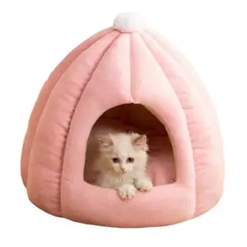 Палатка для кошек DICOCO, зимняя, милая, для домашних животных, для холодных кошек, для маленьких кошек, для спокойного сна, дом, кровать, купол, защита, дом, в помещении, для собак, теплый, будка, моющийся, розовый