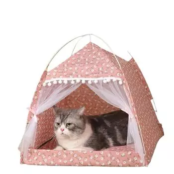 Палатка для кошек, кровать, товары для животных The General Teepee, закрытый уютный гамак с полами, домик для кошек, домик для маленьких собак, аксессуары Товары S зелёный