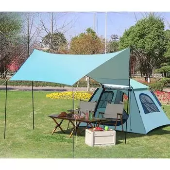 Палатка для парка на открытом воздухе, палатка для кемпинга на 2-4-6 человек, быстро открывающаяся виниловая палатка с навесом, интегрированная палатка для кемпинга «два в одном» A