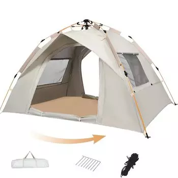 палатка для пикника на 3-4 человека купольная двойная легко устанавливается защита от дождя защита от ультрафиолета естественная идеально подходит для горной японской местности с веревкой и сумкой для переноски одним нажатием
