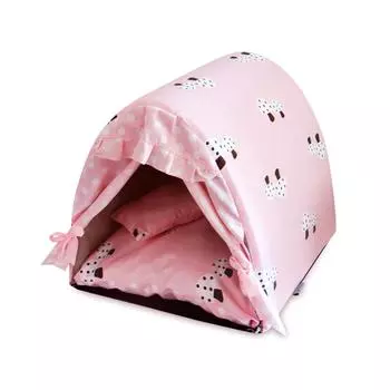 Палатка для собак, домик с цветочным принтом, закрытая палатка для кошек, кровать для помещений, складная, портативная, удобная, для котят, будка для маленьких домашних животных L