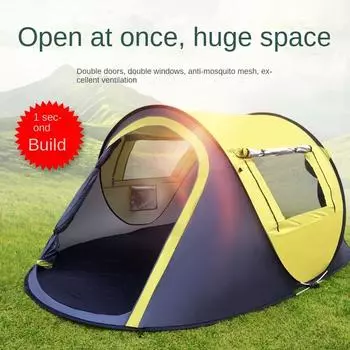 Палатка для улицы, автоматическая, 3-4 двойных, домашняя, непромокаемая, с защитой от насекомых, для использования на открытом воздухе, для взрослых и детей, тент от солнца