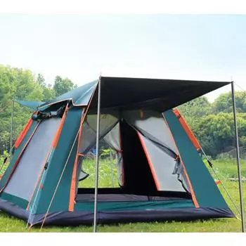 Палатка для улицы, автоматическая, для 3-4 человек, пляжная, быстро открывающаяся, складная, двойная, непромокаемая, для кемпинга, для кемпинга tent