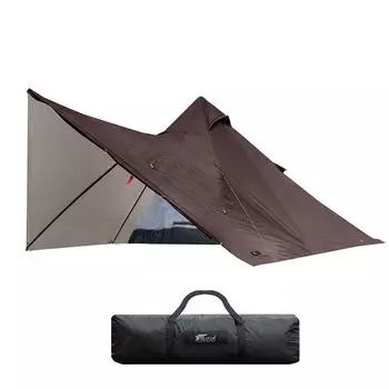 Палатка FIELDOOR Fork Tent 280 Plus Polyester С боковыми клапанами Защита от ветра Повязка на глаза Раздвоенная стойка Широкая передняя часть Юбка Можно свернуть Убежище Вигвам