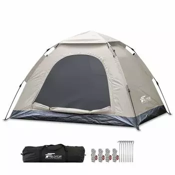 Палатка FIELDOOR One Touch 150 Легко устанавливается, нагревает воду, УФ, для 2 давлений воды над [светло-бежевым] вверх, устойчивая, экранирующая, защита, соло, люди,