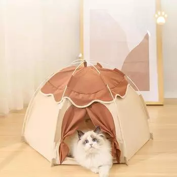 Палатка-гнездо для домашних животных, съемная и моющаяся, летняя собачья будка, дышащая, креативная, на четыре сезона, кошачий домик, кошачий домик 53*62*40cm