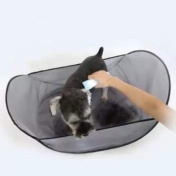 Палатка-ловушка для шерсти собак и кошек Easy - водонепроницаемая, регулируемая, аккуратная накидка для парикмахера для легкой стрижки и бритья серый