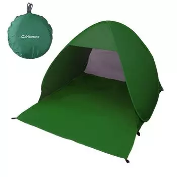 Палатка MERMONT для 1 или 2 человек, палатка 140 см, кемпинговая палатка, защита от ультрафиолета, пляжная палатка для переодевания, палатка с солнцезащитным козырьком, простая палатка 142 x 158 x 108 см, зеленая зелёный