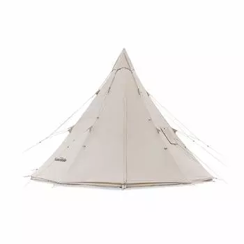 Палатка Naturehike One Pole Tent TC Материал Хлопок Характеристики Водонепроницаемая хлопковая парусина Семейная кемпинговая палатка Кемпинговая палатка с колокольчиком на 4 сезона из хлопка (хаки
