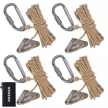 Палатка с брезентом, светоотражающим гибким комплектом для хранения вещей в походе, сумка для хранения вещей, в комплекте веревка, паракорд, карабин, регулируемый, веревка, леска, растяжка,