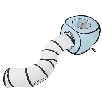 Палатка S-образная кошачья туннельная игровая складная игрушка-убежище для котят и щенков(синий ) синий