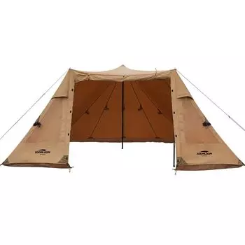 Палатка Soomloom CIRCUS Материал для костра Семья и друзья Вечеринка Большой цирковой шатер Солнцезащитный тент из поликоттона Плотный теплый кемпинг T/C коричневый