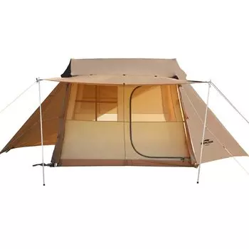 Палатка Soomloom Person с внутренним тентом от солнца Comfort 3-4 Tiny-Town Space/С защитой от ветра/дождя/УФ-излучения/Вентиляцией для дома/пары, кемпинга/на открытом воздухе коричневый