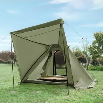 Палатка TIMBER RIDGE Типи Палатка для людей Каркасный тип Двухстоечная палатка Раздвоенная стойка Двухслойная Простая установка 2 входа Вентиляция Защита от ультрафиолета