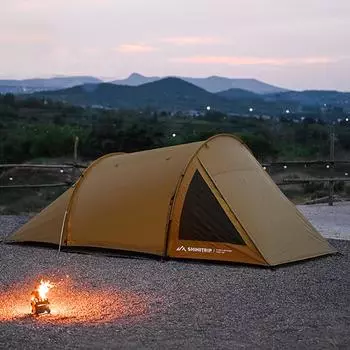 Палатка-туннель для кемпинга на мотоцикле, 2-комнатная палатка для кемпинга, водонепроницаемая и с защитой от ультрафиолета, ткань Оксфорд 150D, съемная внутренняя палатка чёрный