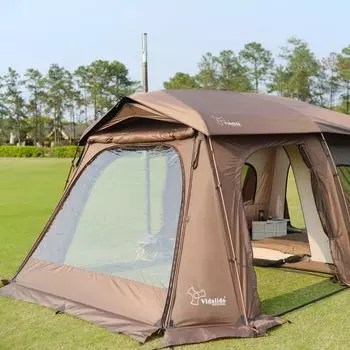 Палатка Vidalido WeCity с 2 комнатами, специальная опция, занавеска для двери из ТПУ, большая семейная палатка на 4–8 человек, двухкомнатная, двухслойная, водонепроницаемая для кемпинга