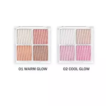 Палетка хайлайтеров для контуринга WAKEMAKE Glow 7,8 г 01 Warm Glow