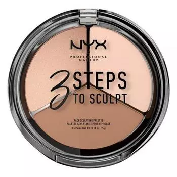 Палетка теней для век Premium NYX Professional Makeup 3-Step Sculpting Face Contour Palette - Fair, Fair, 1 шт., FAIR