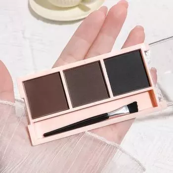 Палетка водостойкой пудры для бровей 3 цвета Стойкая Контур Хайлайтер Набор для бровей Носа Тени для век 01