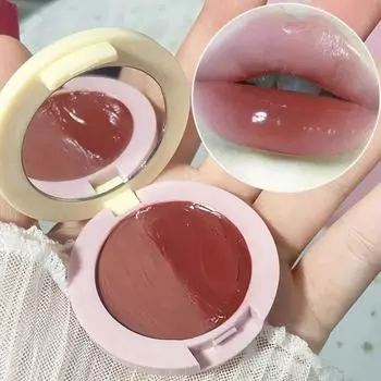 Палитра блесков для губ Jelly Lip Gloss Palette Waterproof Moisturizing Water Light Red Blam Brush Included, 03, 1 шт.