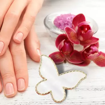 Палитра для дизайна ногтей DIY Цветные пластины Стильная портативная пластина для смешивания в форме бабочки розовый