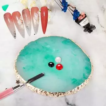 Палитра для дизайна ногтей из смолы, безопасная, стильная, экологически чистая, портативная подставка для смешивания ногтей для удобного отображения цвета геля жёлтый