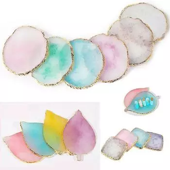 Палитра для дизайна ногтей из смолы, гель-лак для ногтей, пластина для перемешивания, дизайн кончиков ногтей, дисплей Borad, квадратный, круглый, в форме сердца, звезды, листа