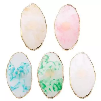 Палитра для дизайна ногтей из смолы с золотым краем, гель для ногтей, цветная доска для макияжа для ногтей синий