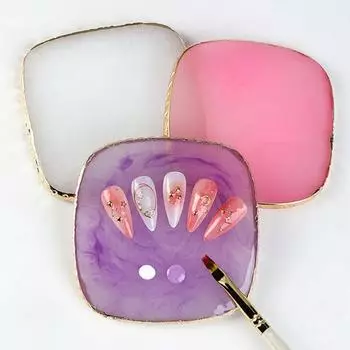 Палитра для дизайна ногтей квадратная круглая звезда лист сердце милая форма смола демонстрационный поднос профессиональный цветной лак для ногтей A
