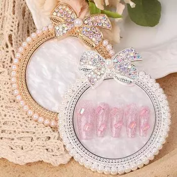 Палитра для дизайна ногтей с жемчугом, накладные кончики ногтей, доска для рисования, стенд, полка для показа из смолы, салонные маникюрные инструменты золотой