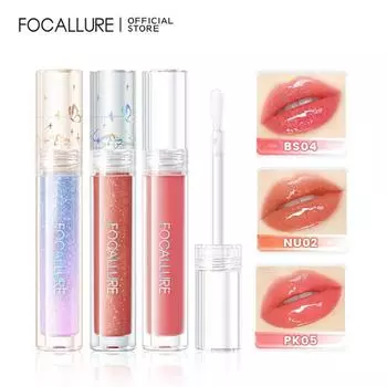 Палитра для губ FOCALLURE Shimmer Liquid Lipstick Glitter Lip Gloss Long-lasting Moisturizing Plumper Tint Makeup Cosmetics, OR01, 1 шт.