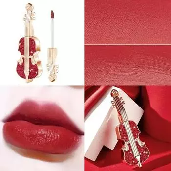 Палитра для губ Luxury Classic Violin Lip Glaze 6 цветов, матовый, сексуальный, красный, бархатный, шелковистый блеск, 666-красная груша, 1 шт.