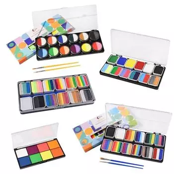 Палитра для губ OPHIR Rainbow Water Based Face Painting Paint для макияжа на Хэллоуин Color Split Cake Palette RT012A, RT013A, 1 шт.
